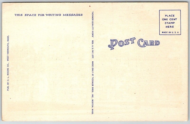 Wareham Massachusetts 1940s Postcard Wareham High School