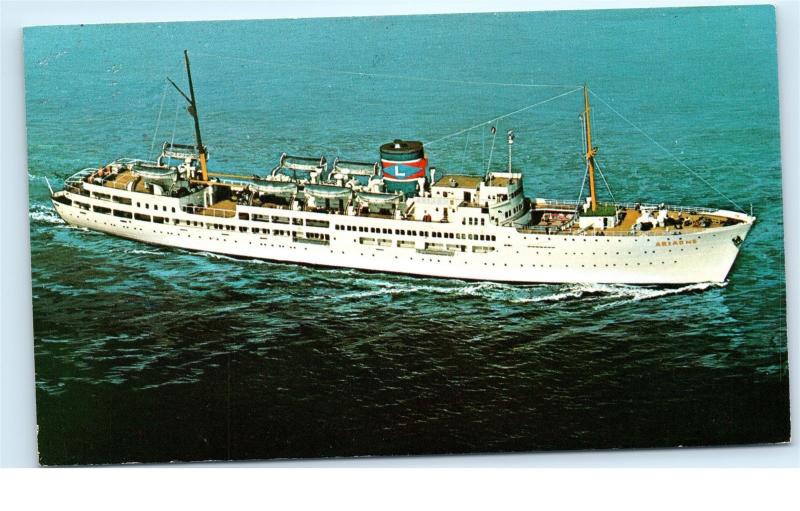 Eastern Steamship Lines Miami Florida S.S. Ariadne Caribbean Cruise Postcard C53