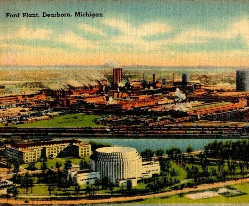 Ford Plant Dearborn Michigan aerial air view Rotunda Administration building