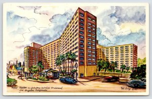 Los Angeles~Hotel Statler on Wilshire 1950s Ted Lewy Fantasy Artist Conception 