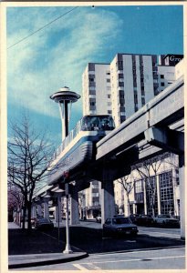 Alweg Monorail, Space Needle Seattle WA Postcard I67