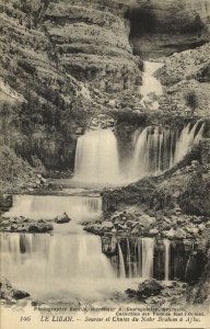 lebanon, AFQA, Sources et Chutes du Nahr Brahim, Waterfall, Postcard