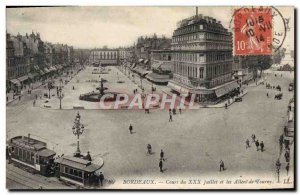 Postcard Old Tram Train Bordeaux Cours du XXX Juillet and alleys of Tourny