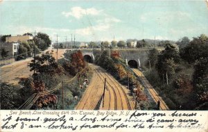 SEA BEACH LINE CROSSING 64TH STREET TUNNEL BAY RIDGE NEW YORK POSTCARD 1907