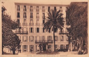 Hotel Britannia Menton France Old Postcard