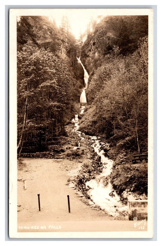 RPPC Wah-Kee-Na Falls Columbia River Highway Oregon OR Eooy Photo 145 I19