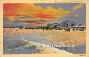 Sunset Jacksonville Beach, Florida, FL, USA 1945 