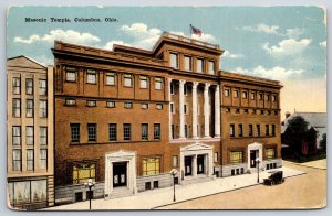 Columbus Ohio~Masonic Temple Bldg Exterior View~Classical Revival~Vtg Postcard