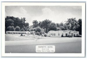 Salem Ohio OH Postcard Barnett's Motel Exterior Building c1940 Vintage Antique