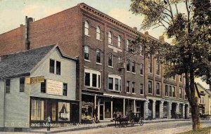 IOOF & Masonic Hall Dye & Cleaning House Waterville Maine 1911 postcard