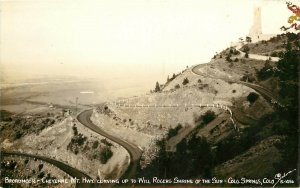 Sanborn RPPC S-1086 Highway to Will Rogers Shrine of the Sun Colorado Springs CO