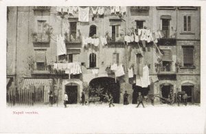 Italy Napoli vecchia Stret Scene Drying Clothes