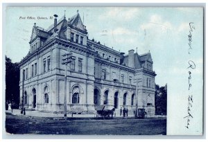 Quincy Illinois IL Postcard Post Office Building Scene Street 1909 Antique