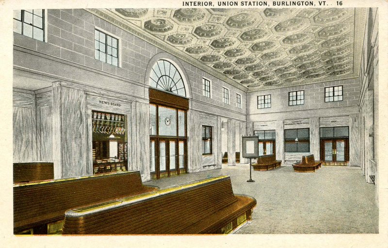 VT - Burlington. Union Station (Railroad) Interior