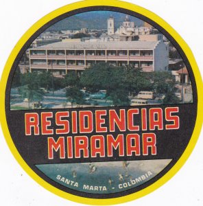 Columbia Santa Maria Residencias Miramar Vintage Luggage Label sk2917