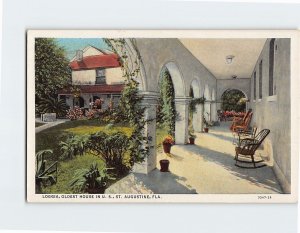 Postcard Loggia, Oldest House In U. S., St. Augustine, Florida