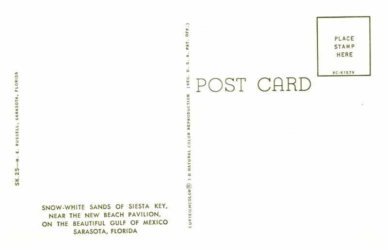 Postcard BEACH SCENE Sarasota Florida FL AR2079