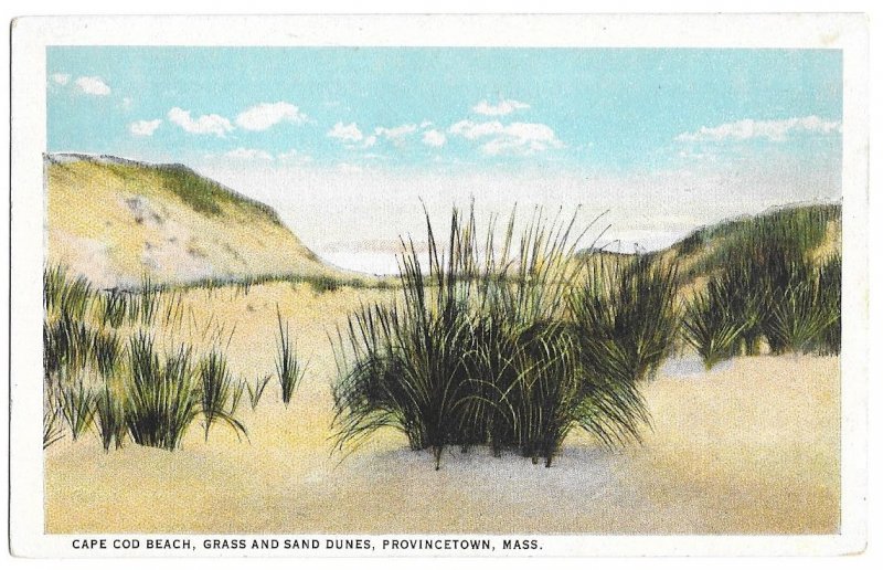 Cape Cod Beach, Grass and Sand Dunes, Provincetown, Massachusetts, American Art