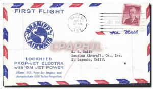 Letter USA 1st Flight Lockheed Electra Jet Prop Jet Power GM Dallas El Segund...