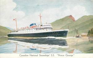 Artist impression Canadian National Steamship Prince George Postcard 41