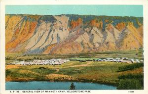 c1920 Printed Postcard General View Mammoth Camp Yellowstone Park Unposted Teich