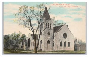 Junction City Kansas Postcard Methodist Church
