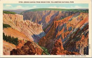 postcard Yellowstone National Park - Grand Canyon from Grand View