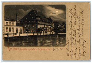 1903 Concilium Building In Moonlight Konstanz Germany Posted Antique Postcard