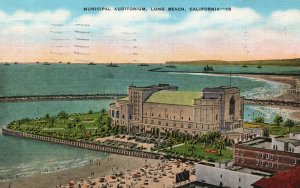 Vintage Postcard 1944 Municipal Auditorium Long Beach California CA