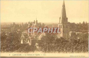 Old Postcard Langeais Le Chateau and the Church