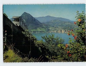 Postcard Funicolare e Vista dal Monte Brè, Lugano, Switzerland