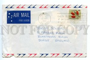 499026 1975 Australia airmail to England fruit on a stamp special cancellation