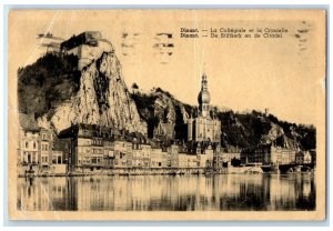 1938 The Collegiate Church And The Citadel Dinant Belgium Vintage Postcard