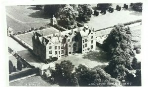 Vintage Rp Postcard Aerial View of Montacute House Somerset Real Photo