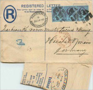 Entier Postal Stationery 3 * 2 1 / 2d Bradford York for Germany