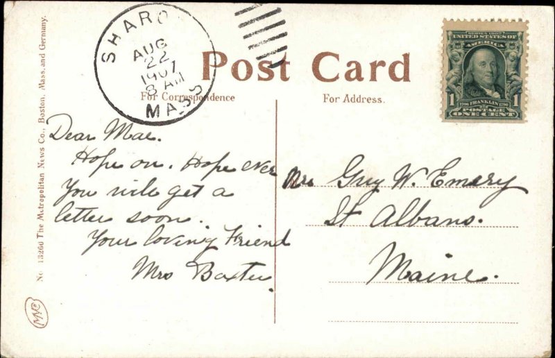 SHARON MASSACHUSETTS MA Sanitorium Antique Postcard