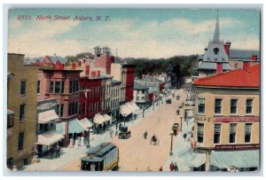 c1910's North Street Buildings Auburn New York NY Posted Antique Postcard 