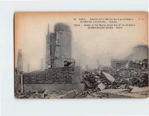 Postcard Ruins, Battle of the Marne, Sermaize-les-Bains, France