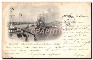 Le Havre - L & # 39Entree of Port au monument Maree - Old Postcard