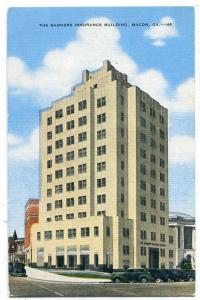 Bankers Insurance Building Macon Georgia linen postcard