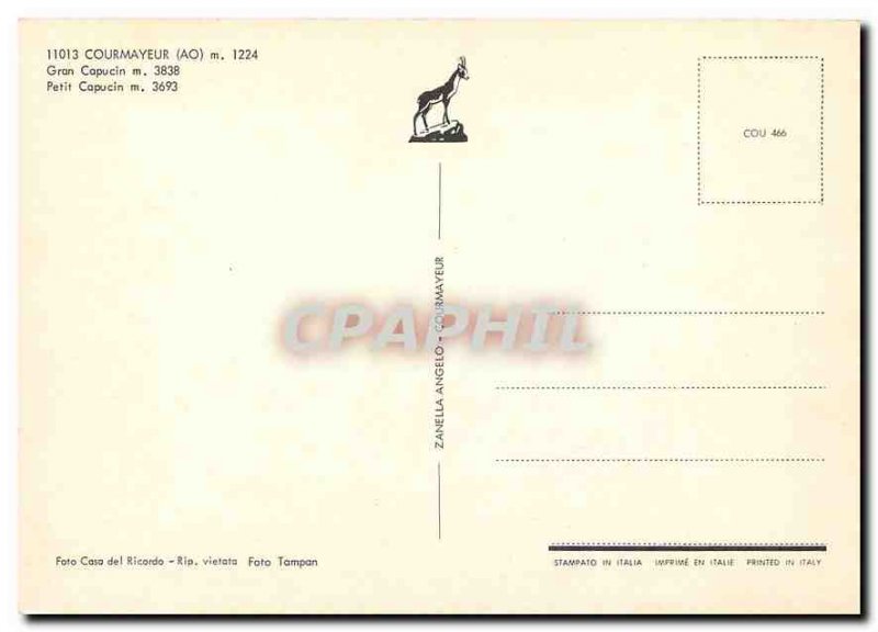 Postcard Modern Courmayeur AO grand capucin