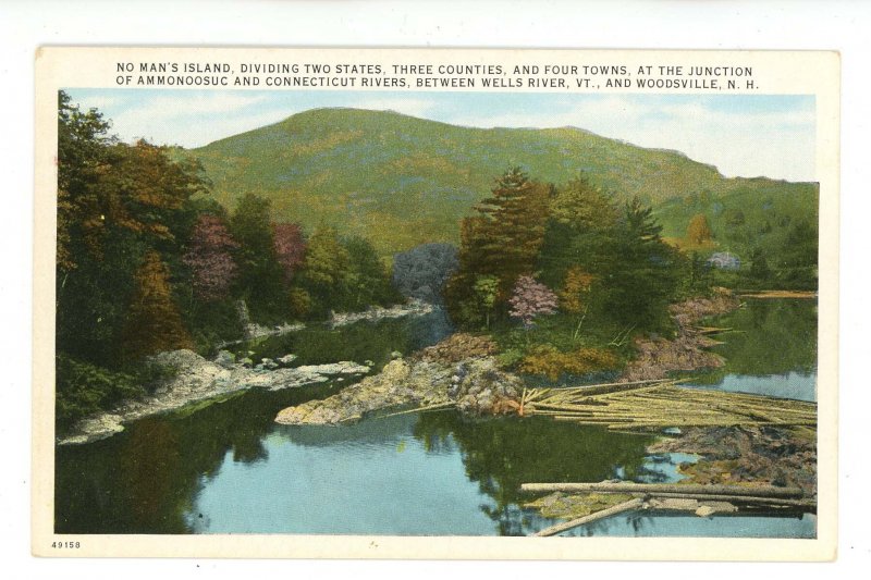 NH - Woodsville. No Man's Island, Ammonoosuc & Connecticut Rivers