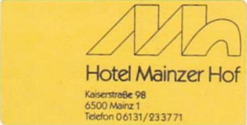 GERMANY MAINZ HOTEL MAINZER HOF VINTAGE LUGGAGE LABEL