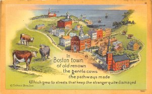 Town of Old Renown Gentle Cows, Pathways Made - Boston, Massachusetts MA Post...