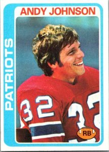 1978 Topps Football Card Andy Johnson New England Patriots sk7355