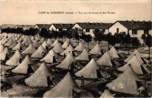 CPA Militaire Camp de SISSONNE Vue des Casernes et des Tentes (92200)