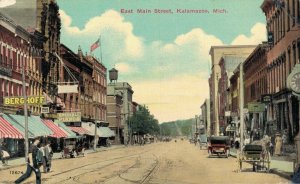 USA East Main Street Kalamazoo Michigan Vintage Postcard 08.25