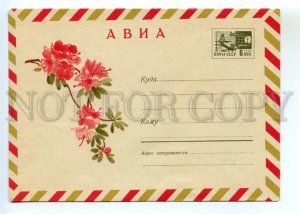 486568 USSR 1968 year Kirpichova azalea branch flowers postal COVER