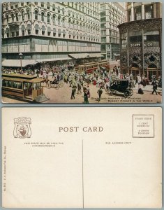 CHICAGO IL STATE & MADISON STREET ANTIQUE POSTCARD trolley railroad