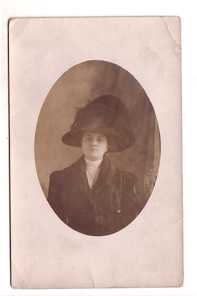 Real Photo, Woman Wearing Large Hat, Martha Nash,m